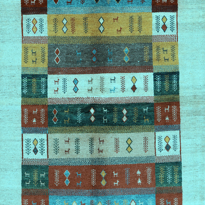 Abstract Light Blue Contemporary Rug, con1614lblu