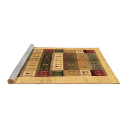 Sideview of Machine Washable Abstract Brown Contemporary Rug, wshcon1614brn