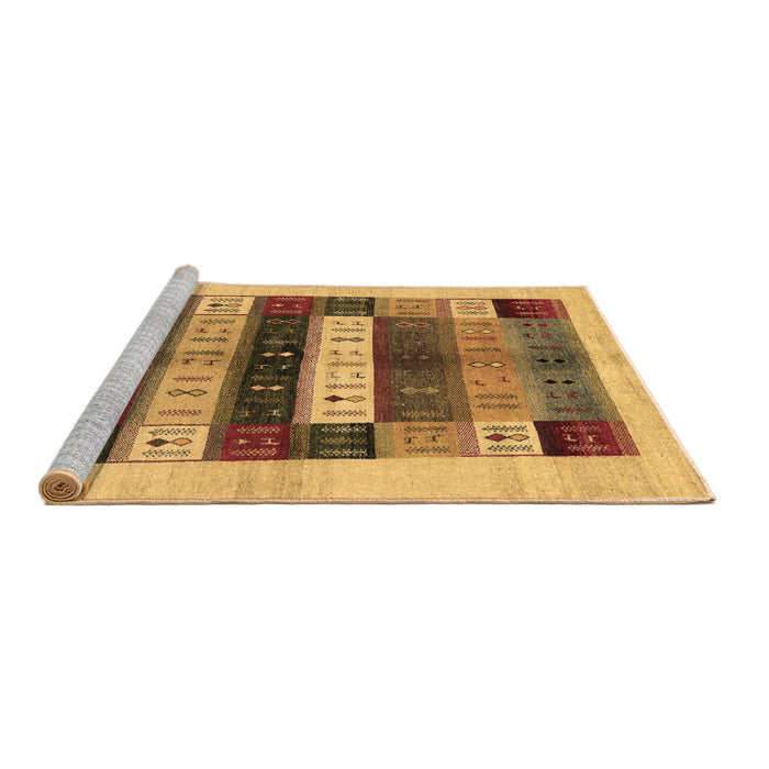 Sideview of Machine Washable Abstract Brown Contemporary Rug, wshcon1614brn