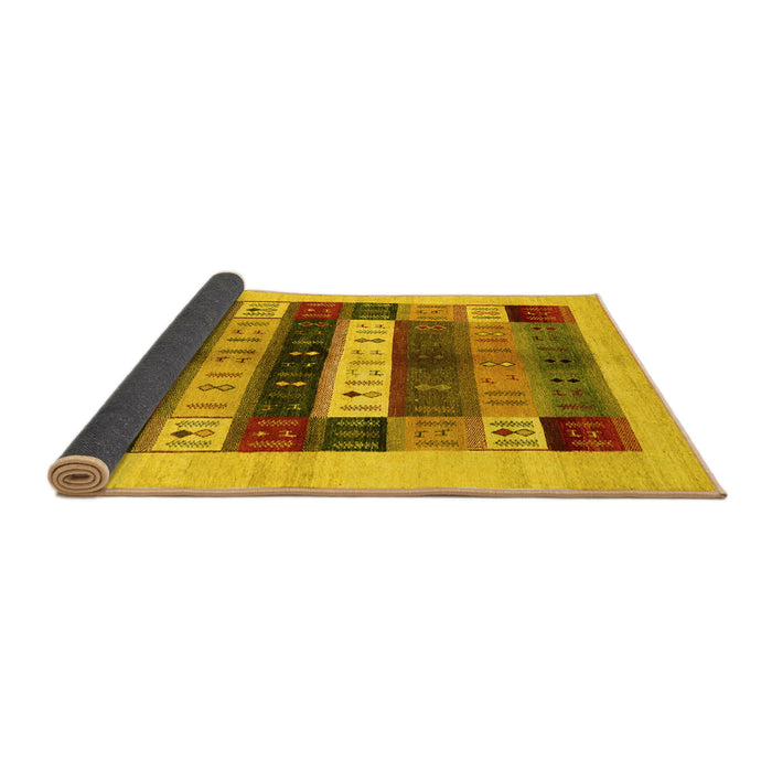 Sideview of Abstract Yellow Contemporary Rug, con1614yw