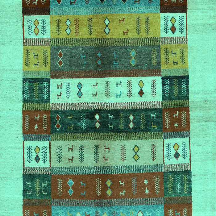 Abstract Turquoise Contemporary Rug, con1614turq