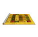 Sideview of Machine Washable Abstract Yellow Contemporary Rug, wshcon1614yw