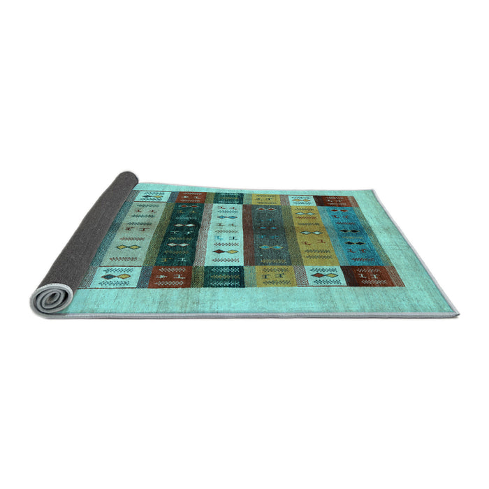 Sideview of Abstract Light Blue Contemporary Rug, con1614lblu