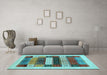 Machine Washable Abstract Light Blue Contemporary Rug in a Living Room, wshcon1614lblu