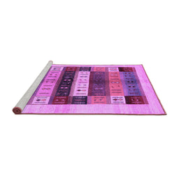Sideview of Machine Washable Abstract Purple Contemporary Area Rugs, wshcon1614pur