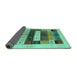 Sideview of Abstract Turquoise Contemporary Rug, con1614turq