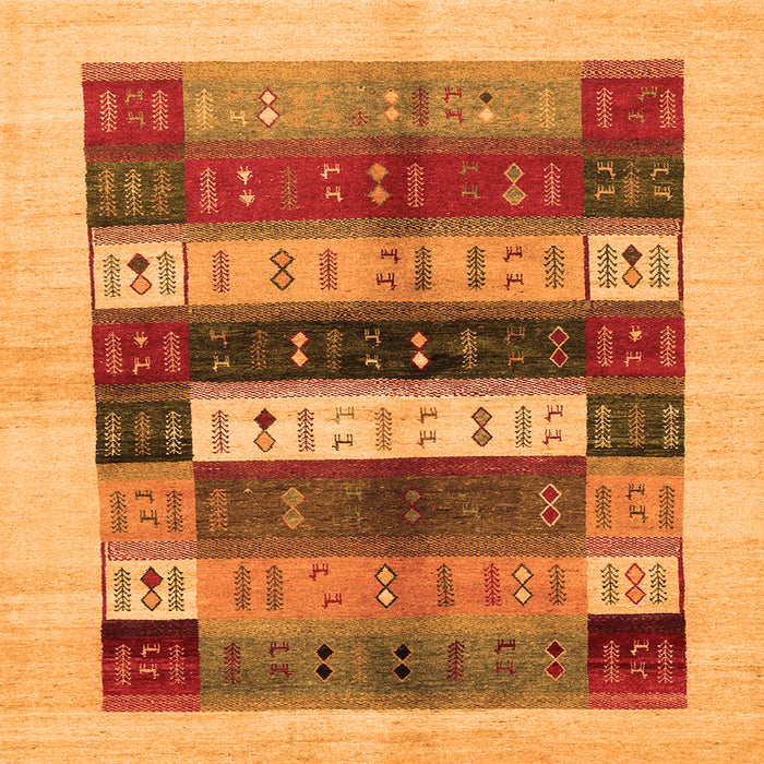 Serging Thickness of Abstract Orange Contemporary Rug, con1614org