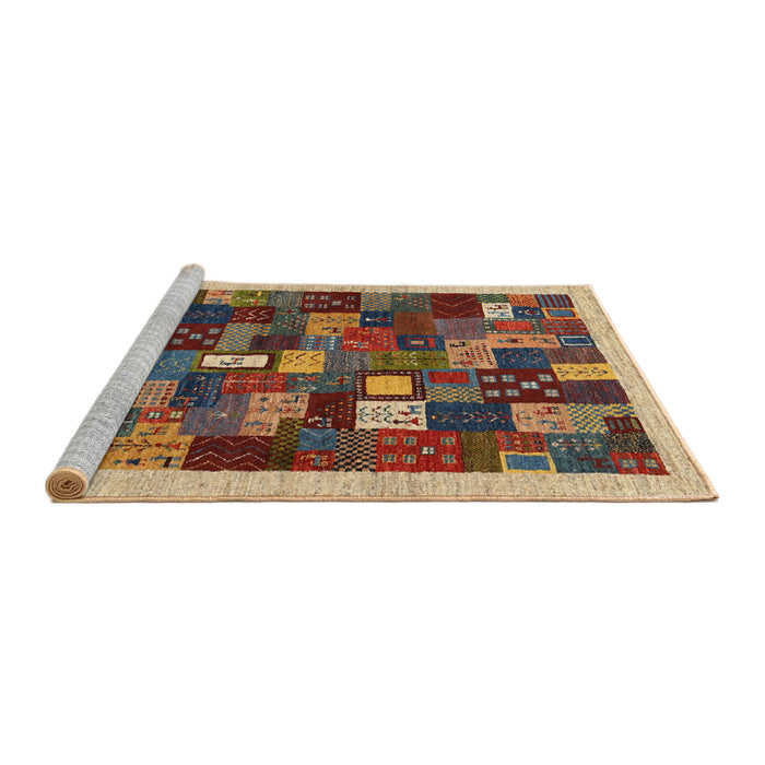 Serging Thickness of Machine Washable Contemporary Sand Brown Rug, wshcon1615