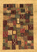 Machine Washable Abstract Brown Contemporary Rug, wshcon1615brn