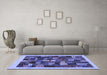 Machine Washable Abstract Blue Contemporary Rug in a Living Room, wshcon1615blu