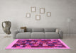 Machine Washable Abstract Pink Contemporary Rug in a Living Room, wshcon1615pnk