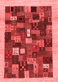 Abstract Red Contemporary Rug, con1615red