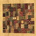 Square Machine Washable Abstract Brown Contemporary Rug, wshcon1615brn