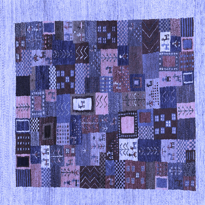Square Machine Washable Abstract Blue Contemporary Rug, wshcon1615blu
