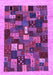 Machine Washable Abstract Purple Contemporary Area Rugs, wshcon1615pur