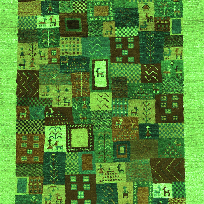 Abstract Green Contemporary Rug, con1615grn
