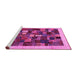 Sideview of Machine Washable Abstract Pink Contemporary Rug, wshcon1615pnk