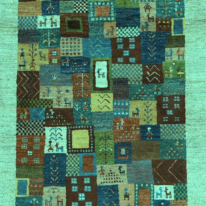 Abstract Turquoise Contemporary Rug, con1615turq
