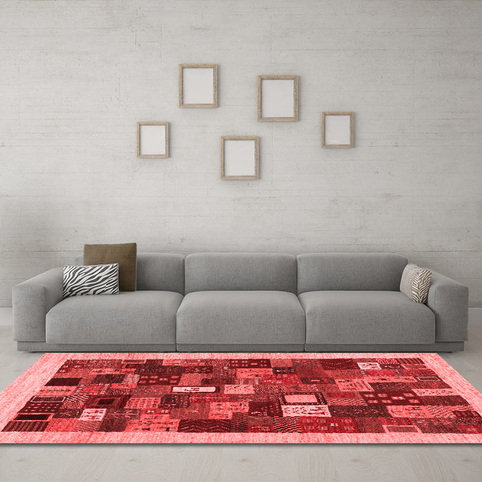 Contemporary Red Washable Rugs