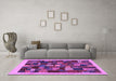 Machine Washable Abstract Purple Contemporary Area Rugs in a Living Room, wshcon1615pur