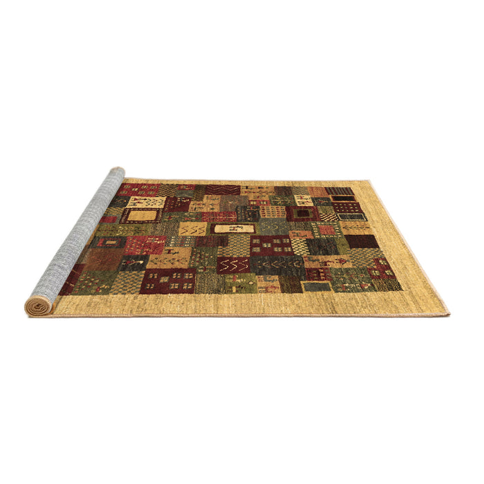 Sideview of Machine Washable Abstract Brown Contemporary Rug, wshcon1615brn