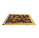 Sideview of Machine Washable Abstract Brown Contemporary Rug, wshcon1615brn