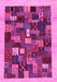 Machine Washable Abstract Pink Contemporary Rug, wshcon1615pnk