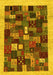 Machine Washable Abstract Yellow Contemporary Rug, wshcon1615yw