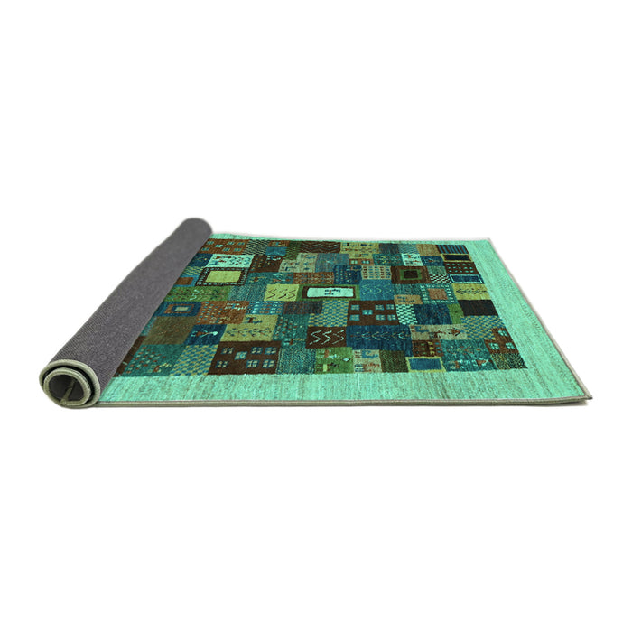 Sideview of Abstract Turquoise Contemporary Rug, con1615turq
