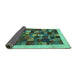 Sideview of Abstract Turquoise Contemporary Rug, con1615turq