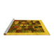 Sideview of Machine Washable Abstract Yellow Contemporary Rug, wshcon1615yw