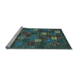 Sideview of Machine Washable Abstract Light Blue Contemporary Rug, wshcon1616lblu