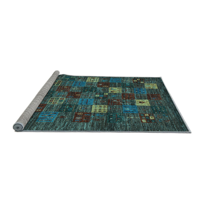 Sideview of Machine Washable Abstract Light Blue Contemporary Rug, wshcon1616lblu