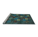 Sideview of Machine Washable Abstract Light Blue Contemporary Rug, wshcon1616lblu