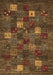 Machine Washable Abstract Brown Contemporary Rug, wshcon1616brn