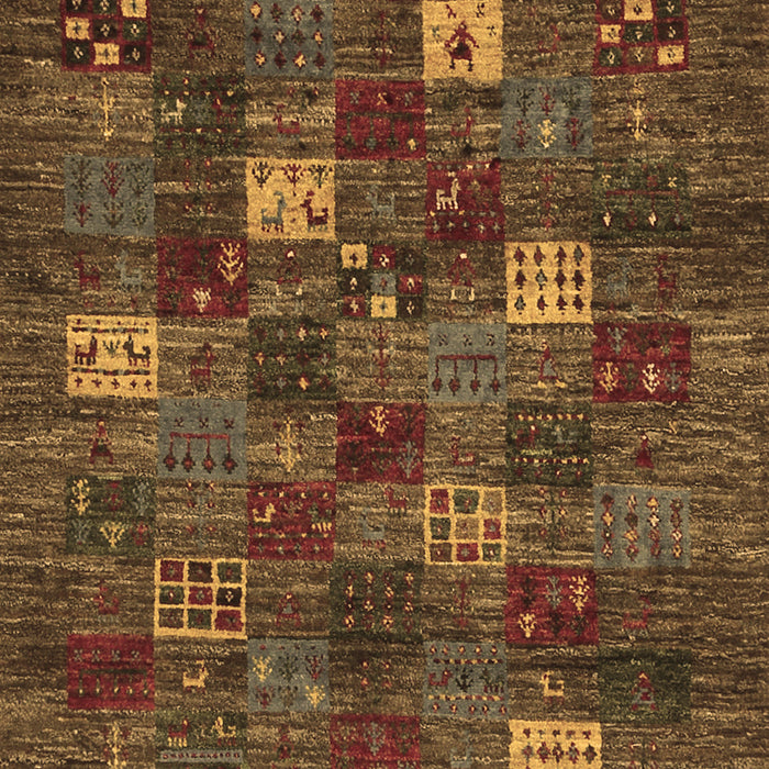 Machine Washable Abstract Brown Contemporary Rug, wshcon1616brn