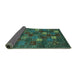 Sideview of Abstract Turquoise Contemporary Rug, con1616turq