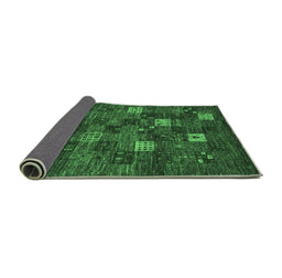 Sideview of Abstract Emerald Green Contemporary Rug, con1616emgrn