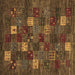 Square Abstract Brown Contemporary Rug, con1616brn