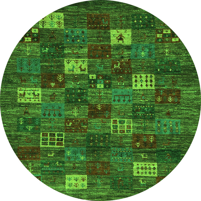 Square Abstract Green Contemporary Rug, con1616grn