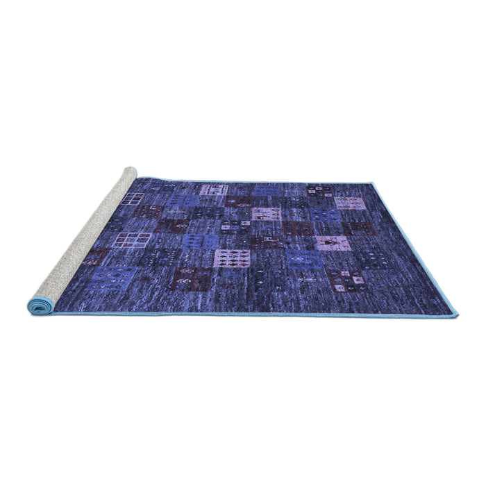 Sideview of Machine Washable Abstract Blue Contemporary Rug, wshcon1616blu