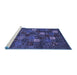 Sideview of Machine Washable Abstract Blue Contemporary Rug, wshcon1616blu