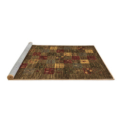 Sideview of Machine Washable Abstract Brown Contemporary Rug, wshcon1616brn