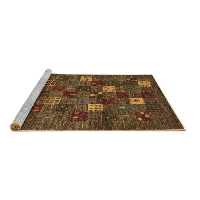 Sideview of Machine Washable Abstract Brown Contemporary Rug, wshcon1616brn