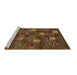 Sideview of Machine Washable Abstract Brown Contemporary Rug, wshcon1616brn