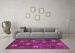 Machine Washable Abstract Pink Contemporary Rug in a Living Room, wshcon1616pnk