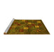 Sideview of Machine Washable Abstract Yellow Contemporary Rug, wshcon1616yw