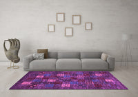 Machine Washable Abstract Purple Contemporary Rug, wshcon1616pur