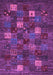 Machine Washable Abstract Purple Contemporary Area Rugs, wshcon1616pur