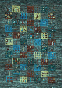 Abstract Light Blue Contemporary Rug, con1616lblu